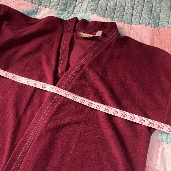 Vintage Montego Bathrobe Dressing Gown Robe 70s 90s Burgundy Retro‎ - Picture 6 of 7